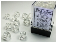 Translucent - Clear - d6, 36 st (12 mm, prickar)