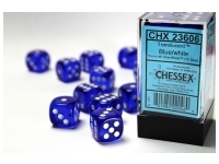 Translucent: Blue - d6, 12 st (16 mm, prickar)