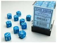 Opaque - Light Blue/White - d6, 36 st (12 mm, prickar)