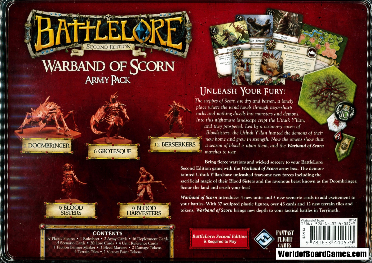 NEW * FFG BL 2nd Edition Board Game Battlelore Warband of Scorn Army Pack 