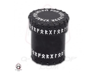 Dice Cup - Runic, Black Leather