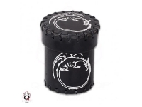 Dice Cup - Dragon, Black Leather