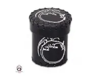 Dice Cup - Dragon, Black Leather