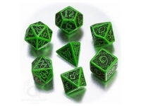 Dice Set - Celtic 3D, Green and Black