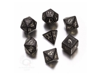 Dice Set - Elven, Black - Glow in the Dark