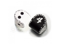 Dice Set - Runic, D2 White and Black och D4 Black and White