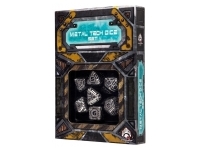 Dice Set - Tech, Metal Silver & Black