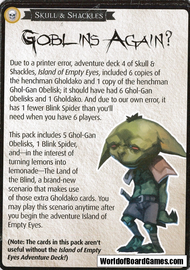 Pathfinder Adventure Card Game: of 4 - Shackles Island Skull Empty Deck Eyes