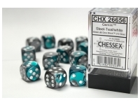 Gemini - Steel-Teal/White - d6, 12st (16 mm, prickar)