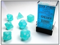 Frosted - Teal/White - Dice set