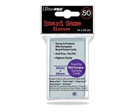 card sleeves 44 x 68 Board Game 'Clear Small' mm (100PCS) - Accessories Sized for board game cards Sleeve Kings Mini Euro Card