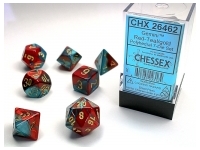 Gemini - Red-Teal/Gold- Dice set