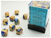 Gemini - Blue-Gold/White - d6, 36 st (12 mm, prickar)