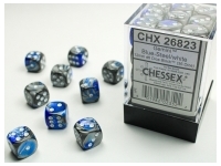 Gemini - Blue-Steel/White - d6, 36 st (12 mm, prickar)