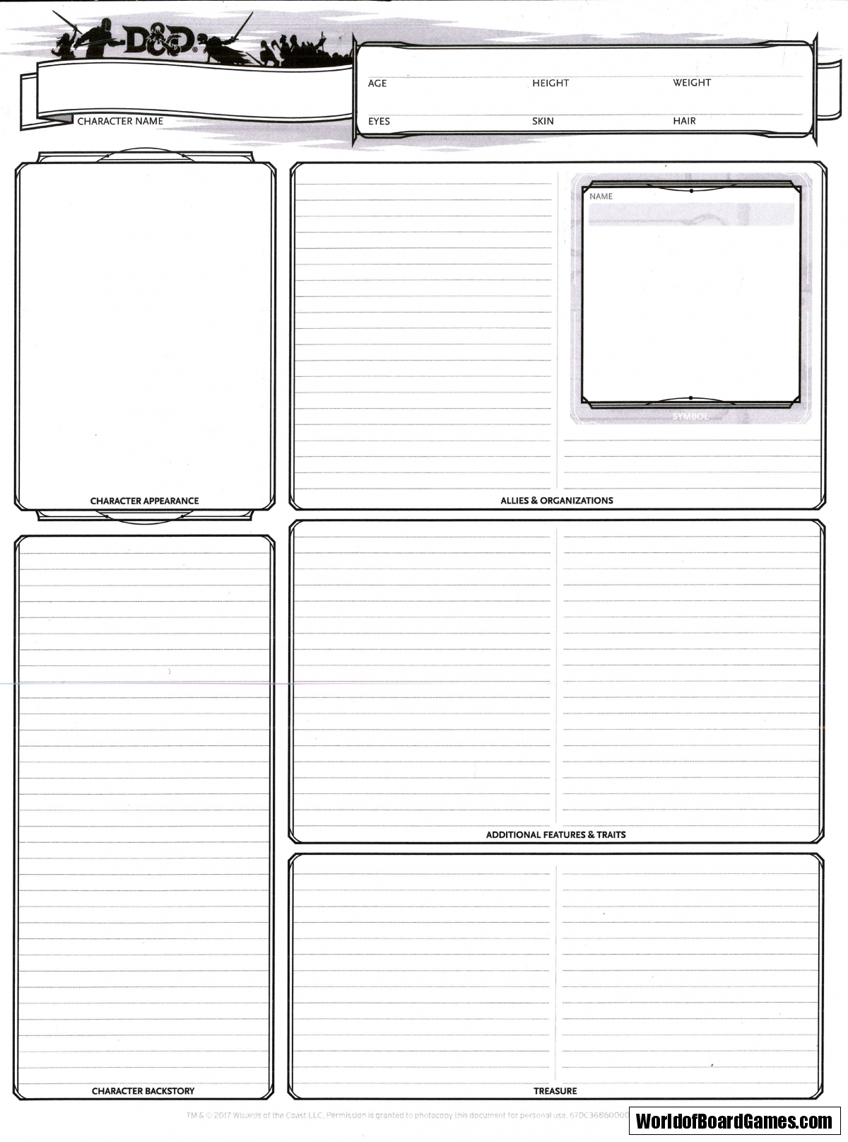 Dungeons And Dragons Printable Character Sheet