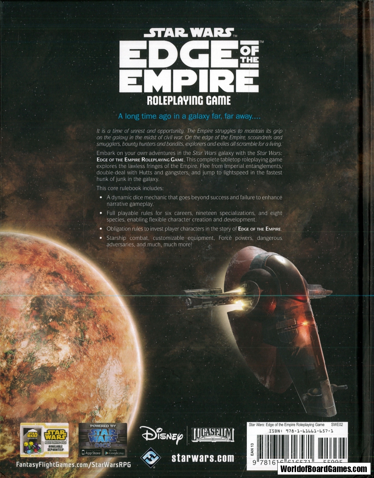 Star Wars: Edge of the Empire Core Rulebook - WorldofBoardGames.com