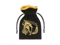 Dice Bag - Dragon, Black & Golden Velour