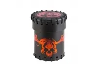 Dice Cup - Flying Dragon, Black & Red Metallic, Leather