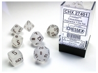 Frosted - Clear/Black - Dice set