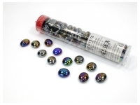 Chessex: Glass Gaming Stones - Iridized Black Opal (40 st)