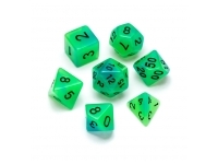 Greifenfels: Flourescent Series - Green, Blue/Black - Dice Set