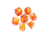 Greifenfels: Marble Series - Orange,Yellow/White - Dice Set