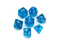 Greifenfels: Transparent Series - Blue/White - Dice Set