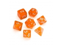 Greifenfels: Transparent Series - Orange/White - Dice Set