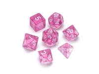 Greifenfels: Transparent Series - Pink/White - Dice Set