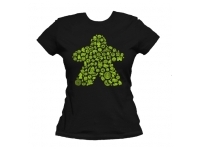T-shirt: Mr. Meeple - Elements, Green Meeple (Black) - Woman's 2X-Large