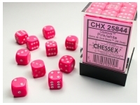 Opaque - Pink/White - d6, 36 st (12 mm, prickar)