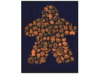 T-shirt: Mr. Meeple - Elements, Orange Meeple (Navy) - Large