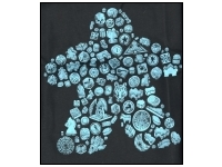 T-shirt: Mr. Meeple - Elements, Turquoise Meeple (Grey) - 3X-Large