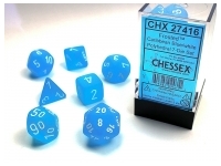Frosted - Caribbean Blue/White - Dice Set