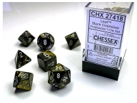 Leaf - Black Gold/Silver - Dice Set