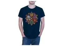 T-shirt: Mr. Meeple - Stained Glass (Navy) - 4X-Large