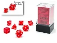 Translucent - Red/White - Mini-Polyhedral Dice set