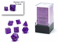 Borealis - Royal Purple/Gold Blue - Mini-Polyhedral Dice set