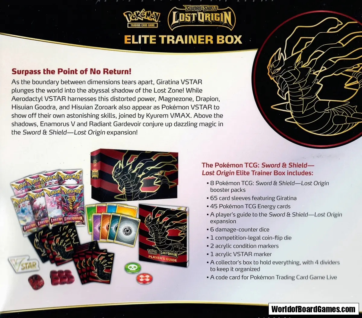 Pokemon TCG: Sword & Shield - Lost Origin Elite Trainer Box - WorldofBoardGames.com Pokemon TCG: Sword & Shield - Lost Origin Elite Trainer Box - WorldofBoardGames.com