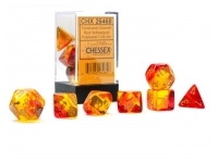 Translucent Gemini - Red-Yellow/Gold - Dice set