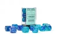 Gemini: Blue-Blue/Light Blue - d6, 12st (16 mm, prickar)