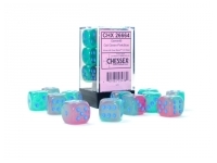 Gemini: Gel Green-Pink/Blue - d6, 12st (16 mm, prickar)