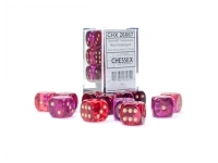 Translucent Gemini: Red-Violet/Gold - d6, 12st (16 mm, prickar)