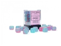 Gemini - Gel Green-Pink/Blue - d6, 36 st (12 mm, prickar)