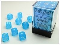 Frosted - Caribbean Blue/White - d6, 36 st (12 mm, prickar)