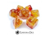 Lindorm: Dawn Child Dice Set (Orange-Liquid/Smoke)