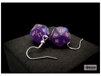Örhänge: Hook - Borealis, Purple/Gold Mini-Poly D20 (Par)