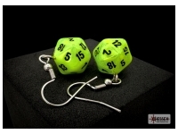 Örhänge: Hook - Vortex Bright Green/Black Mini-Poly D20 (Par)