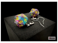 Örhänge: Hook - Festive Mosaic/Yellow Mini-Poly D20 (Par)