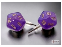 rhnge: Stud - Borealis Royal Purple/Gold Mini-Poly D20 (Par)